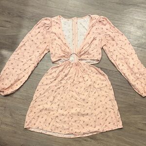 Floral Pink Long Sleeve Dress
